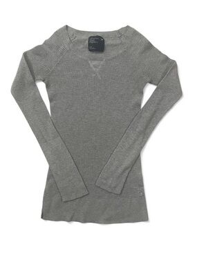 American Eagle  Y2K Gray Thermal Knit Long Sleeve Top, Preppy, Bella Swan size L